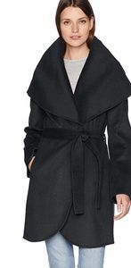 Tahari Black Trench Coat with Wide Collar